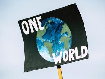 One World banner
