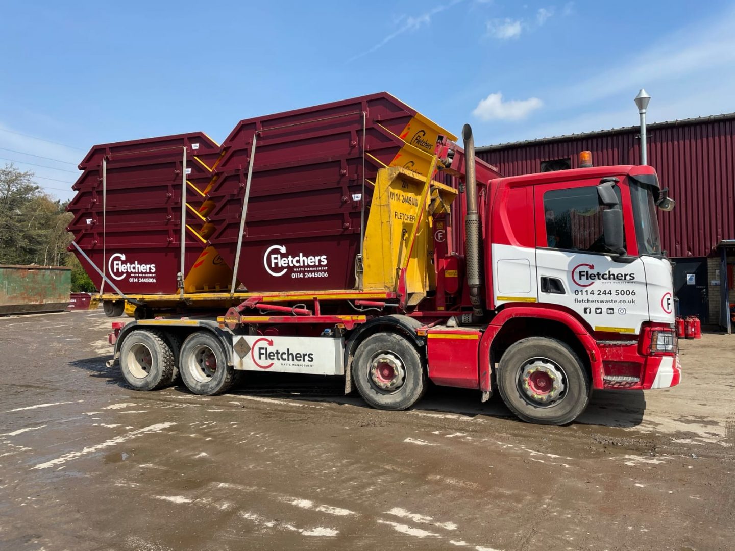 Fletchers waste wagon with skips for hire in Sheffield